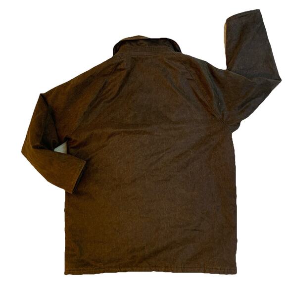 Barbour Weather Worked Beaufort Wax Jacket Mens Large Brown Chore Utility Coat - Picture 2 of 14